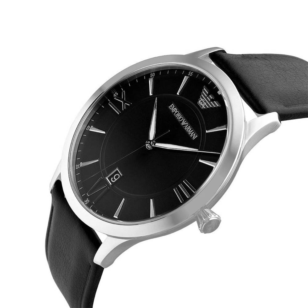 RELOJ HOMBRE ANÁLOGO EMPORIO ARMANI GIOVANNI AR11210 FECHA ACERO INOXIDABLE CORREA CUERO NEGRO - 2