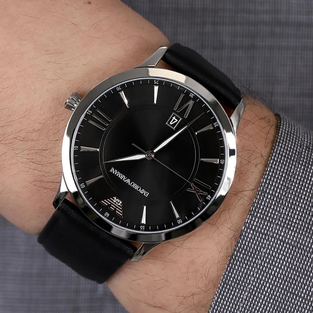 RELOJ HOMBRE ANÁLOGO EMPORIO ARMANI GIOVANNI AR11210 FECHA ACERO INOXIDABLE CORREA CUERO NEGRO - 3
