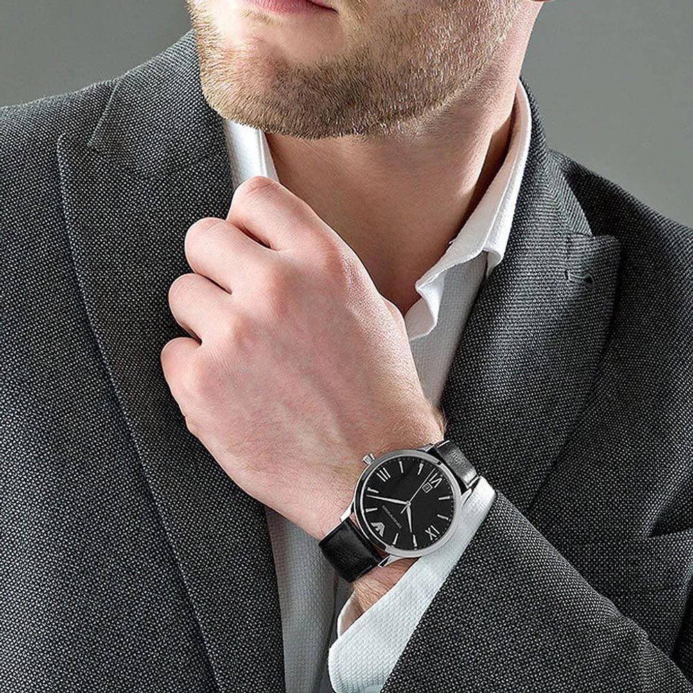 RELOJ HOMBRE ANÁLOGO EMPORIO ARMANI GIOVANNI AR11210 FECHA ACERO INOXIDABLE CORREA CUERO NEGRO - 5