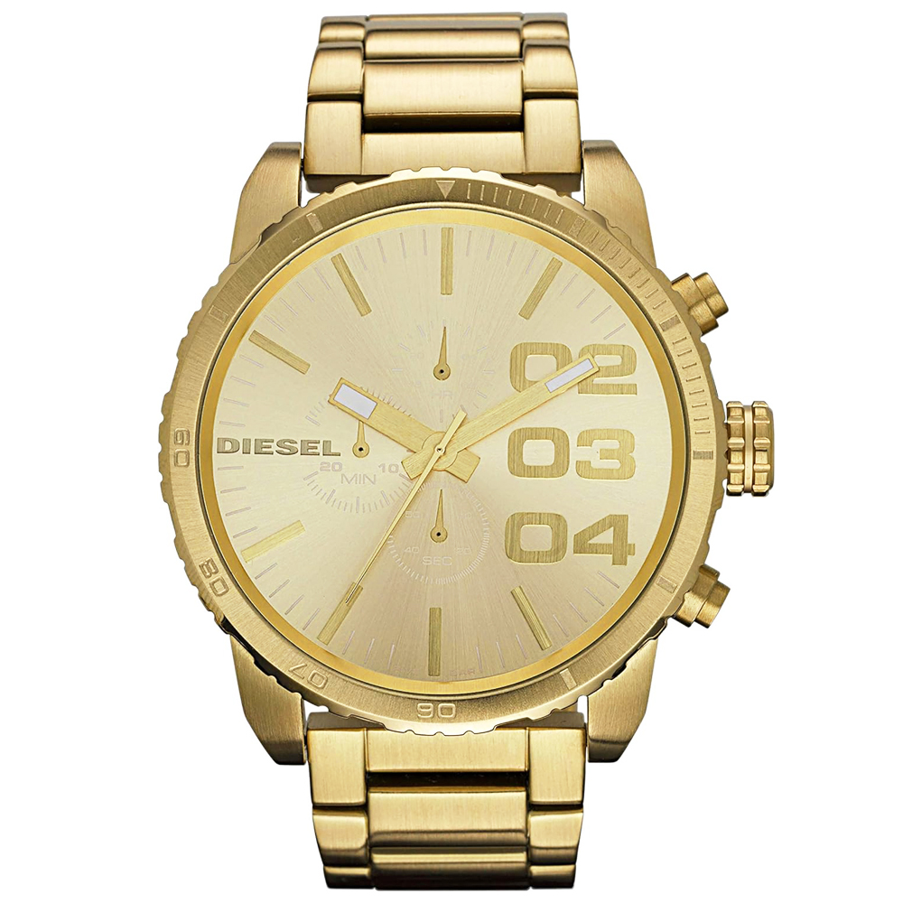 RELOJ HOMBRE ANÁLOGO DIESEL DOUBLE DOWN DZ4268 CRONÓMETRO ACERO INOXIDABLE DORADO - 1