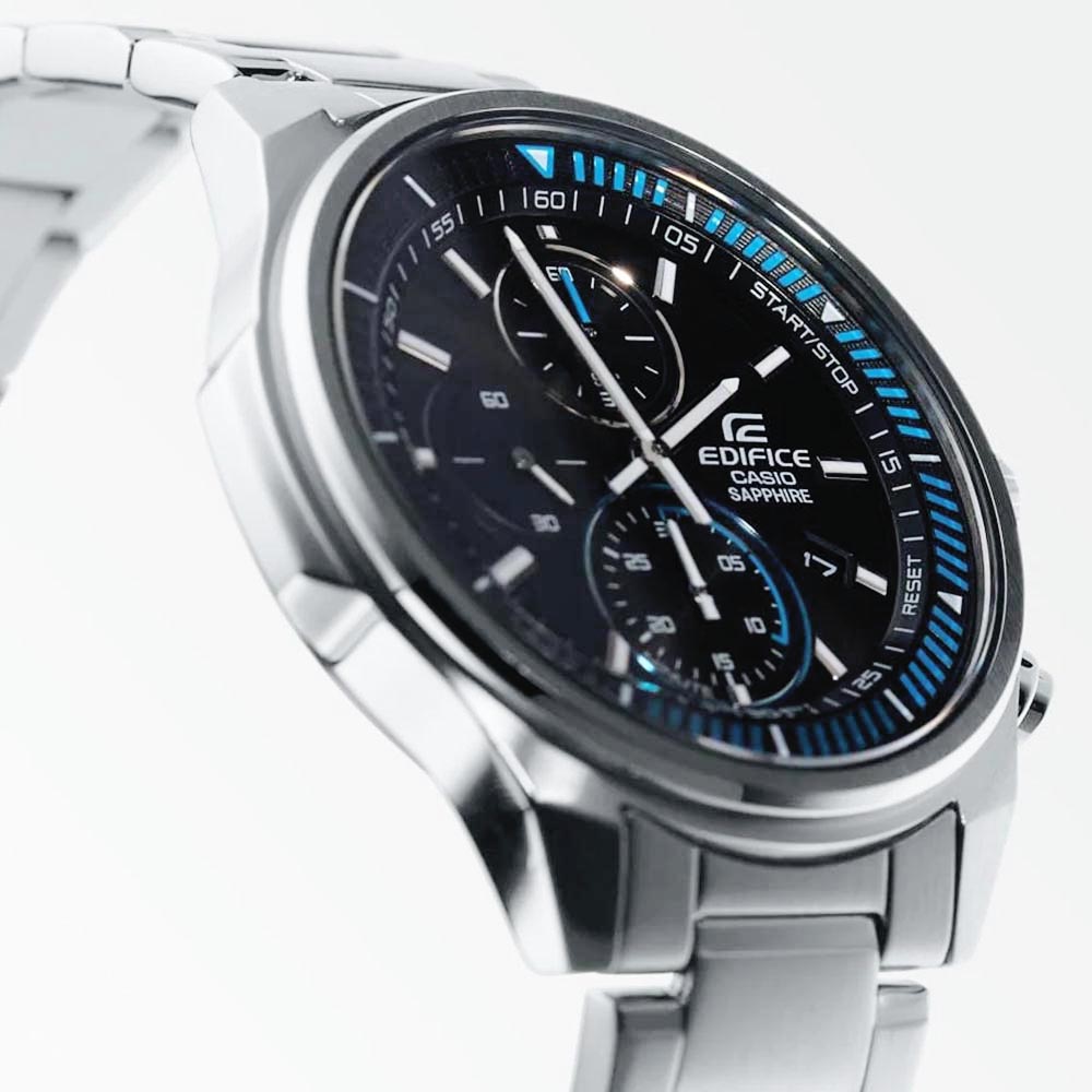 RELOJ HOMBRE ANÁLOGO CASIO EDIFICE EFR-S572D-1AV CRISTAL DE ZAFIRO FECHA CRONÓMETRO ACERO INOXIDABLE DIAL NEGRO - 6