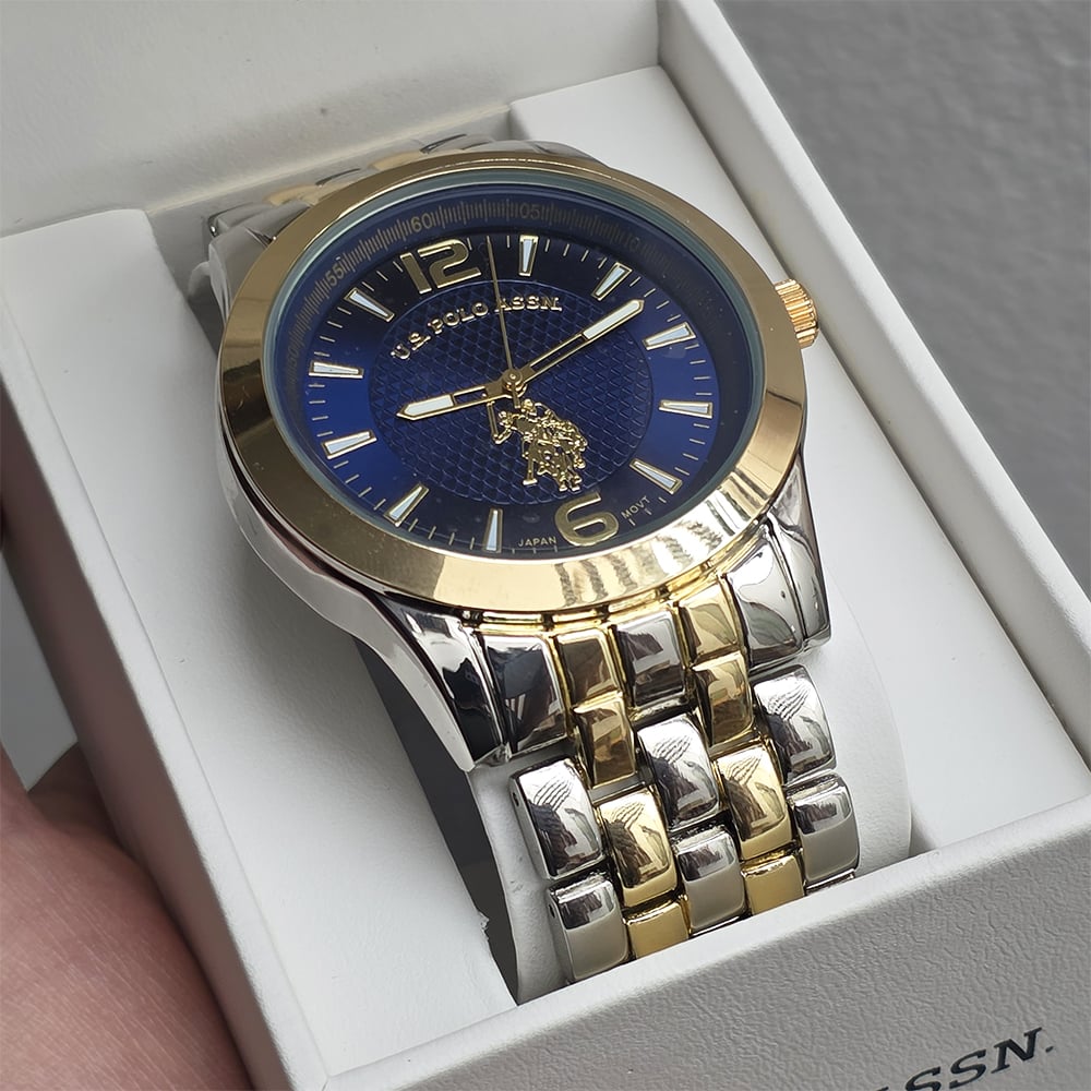 RELOJ HOMBRE ANÁLOGO U.S. POLO ASSN. USC80466 PLATEADO DORADO DIAL AZUL - 3
