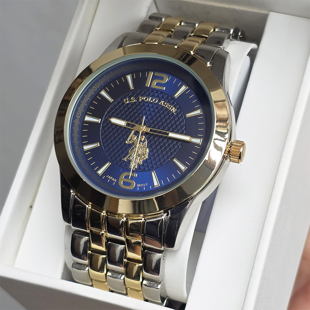 RELOJ HOMBRE ANÁLOGO U.S. POLO ASSN. USC80466 PLATEADO DORADO DIAL AZUL - 4