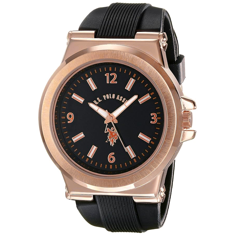 RELOJ U.S. POLO ASSN. USC90006 ANÁLOGO PARA HOMBRE CORREA DE SILICONA Y DIAL NEGRO - 1