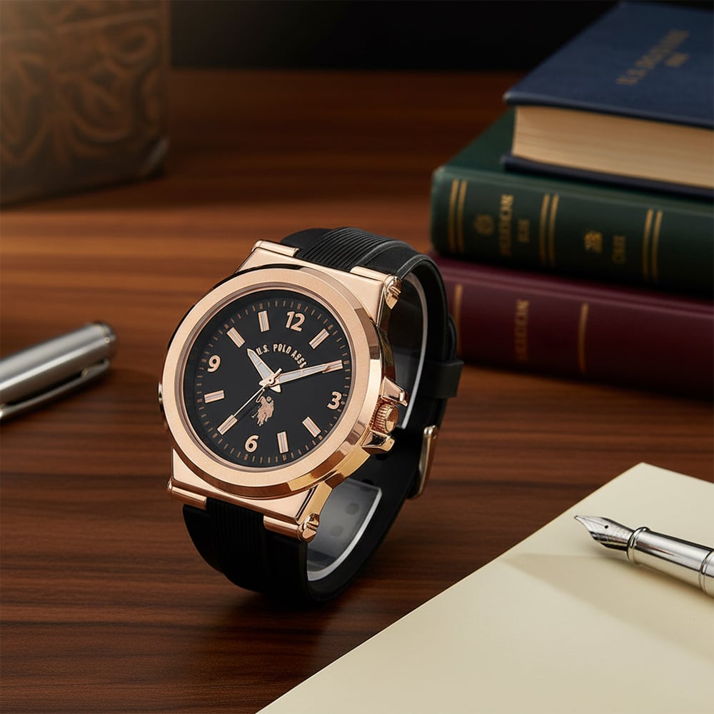 RELOJ U.S. POLO ASSN. USC90006 ANÁLOGO PARA HOMBRE CORREA DE SILICONA Y DIAL NEGRO - 3