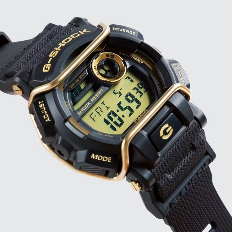 RELOJ CASIO G-SHOCK GD-400GB-1B2 DIGITAL PARA HOMBRE LUZ LED RESINA NEGRO ACERO DORADO - 2