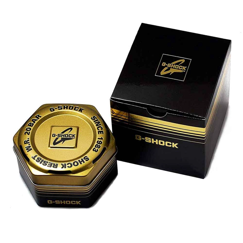 RELOJ CASIO G-SHOCK GD-400GB-1B2 DIGITAL PARA HOMBRE LUZ LED RESINA NEGRO ACERO DORADO - 7