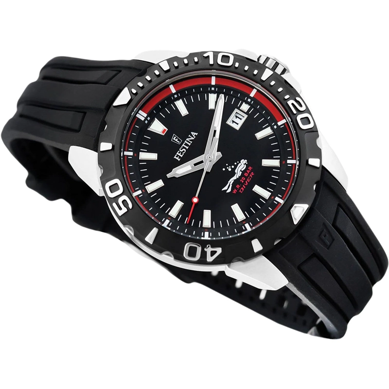 RELOJ FESTINA THE ORIGINALS F20462/2 PARA HOMBRE FECHA ACERO INOXIDABLE CORREA DE SILICONA Y DIAL NEGRO - 2