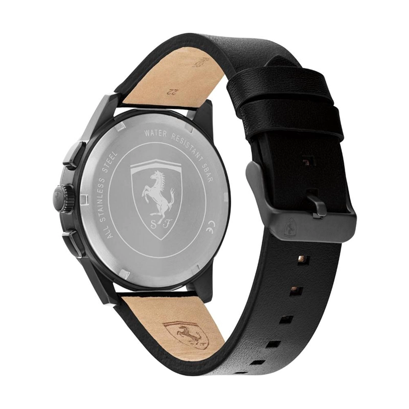 RELOJ FERRARI GRAND TOUR 0830829 PARA HOMBRE MULTIFUNCIONAL  ACERO INOXIDABLE CORREA CUERO NEGRO - 6