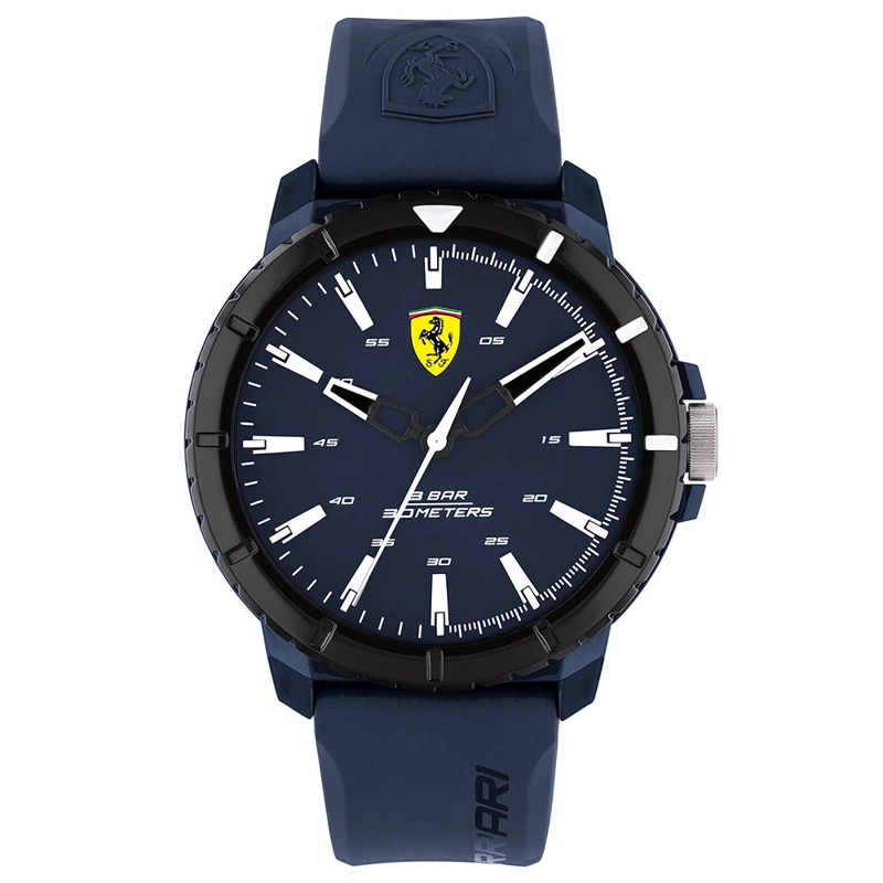 RELOJ FERRARI FORZA EVO 0830904 PARA HOMBRE CORREA DE SILICONA Y DIAL AZUL - 1