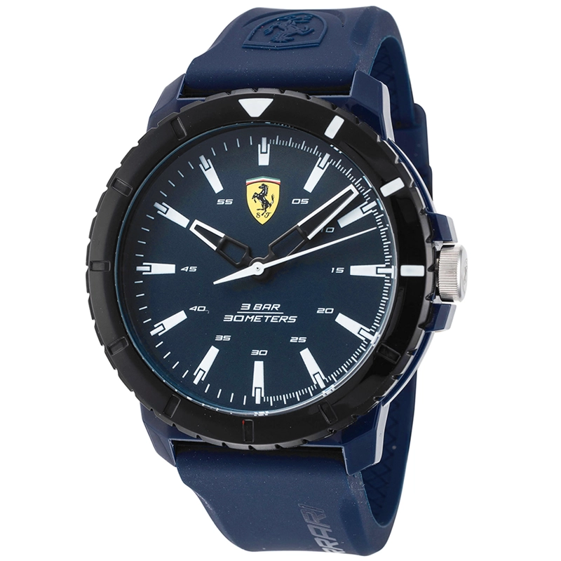 RELOJ FERRARI FORZA EVO 0830904 PARA HOMBRE CORREA DE SILICONA Y DIAL AZUL - 2