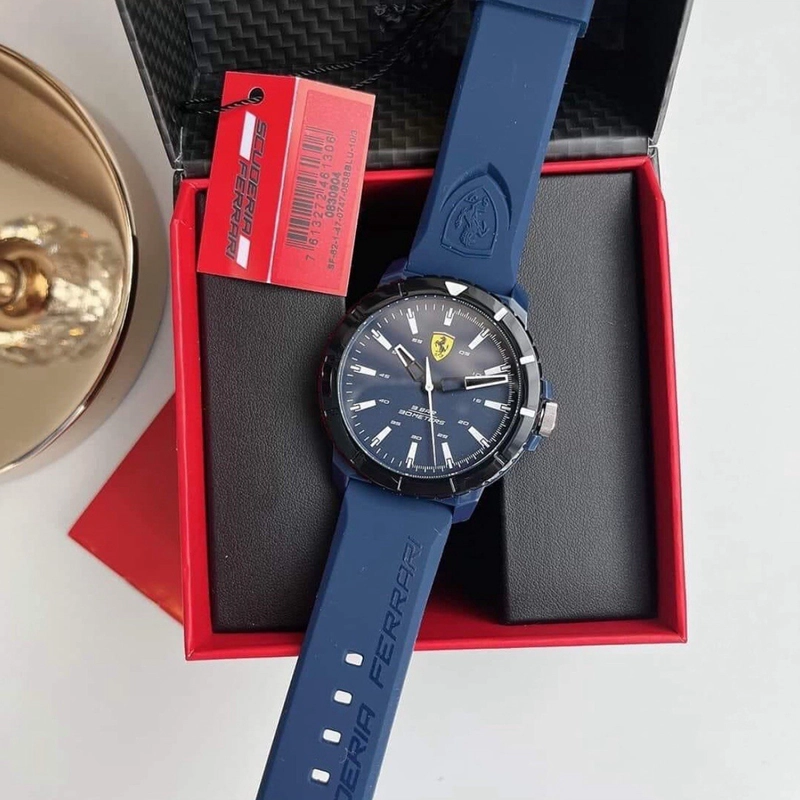 RELOJ FERRARI FORZA EVO 0830904 PARA HOMBRE CORREA DE SILICONA Y DIAL AZUL - 3