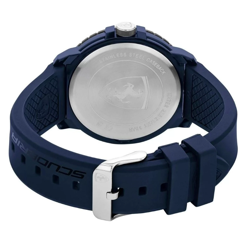 RELOJ FERRARI FORZA EVO 0830904 PARA HOMBRE CORREA DE SILICONA Y DIAL AZUL - 7