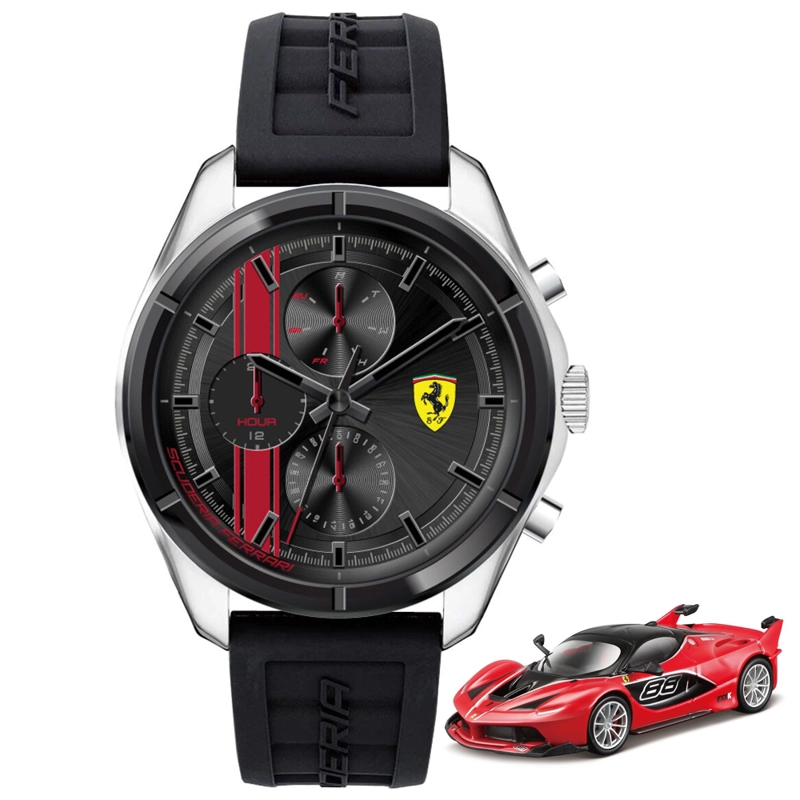 RELOJ FERRARI SPEEDRACER 0870060 SET CON AUTO DE COLECCIÓN PARA HOMBRE - 1