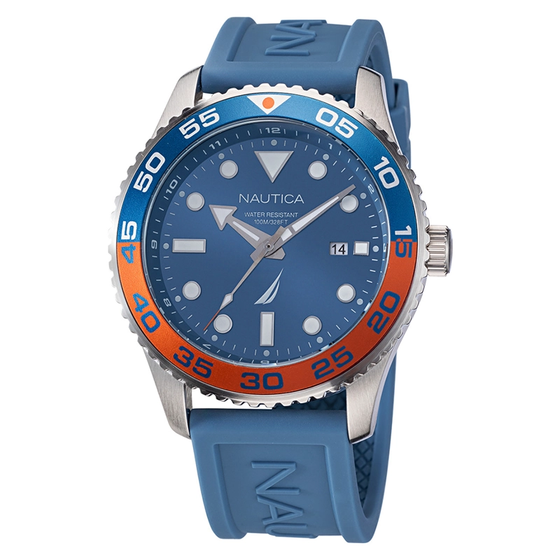 RELOJ NAUTICA PACIFIC BEACH NAPPBF146 SET 2 CORREAS PARA HOMBRE FECHA ACERO INOXIDABLE Y SILICONA - 3