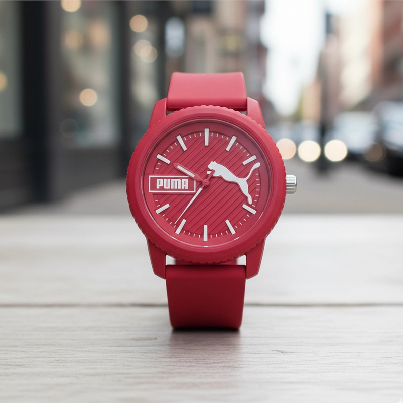 RELOJ PUMA ULTRAFRESH P5083 PARA HOMBRE CORREA SILICONA ROJO - 3