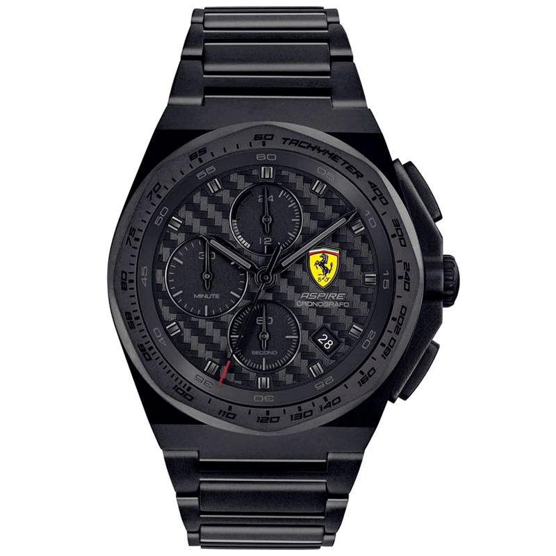 RELOJ FERRARI ASPIRE 0830794 PARA HOMBRE FECHA CRONÓMETRO ACERO INOXIDABLE NEGRO - 1