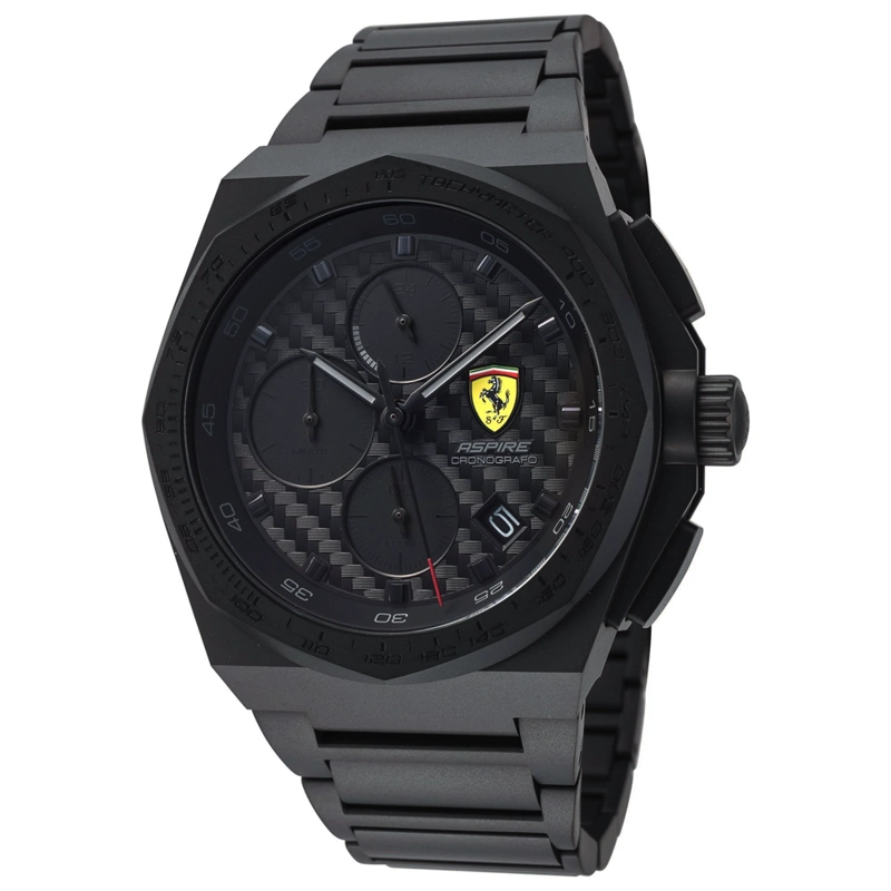 RELOJ FERRARI ASPIRE 0830794 PARA HOMBRE FECHA CRONÓMETRO ACERO INOXIDABLE NEGRO - 2