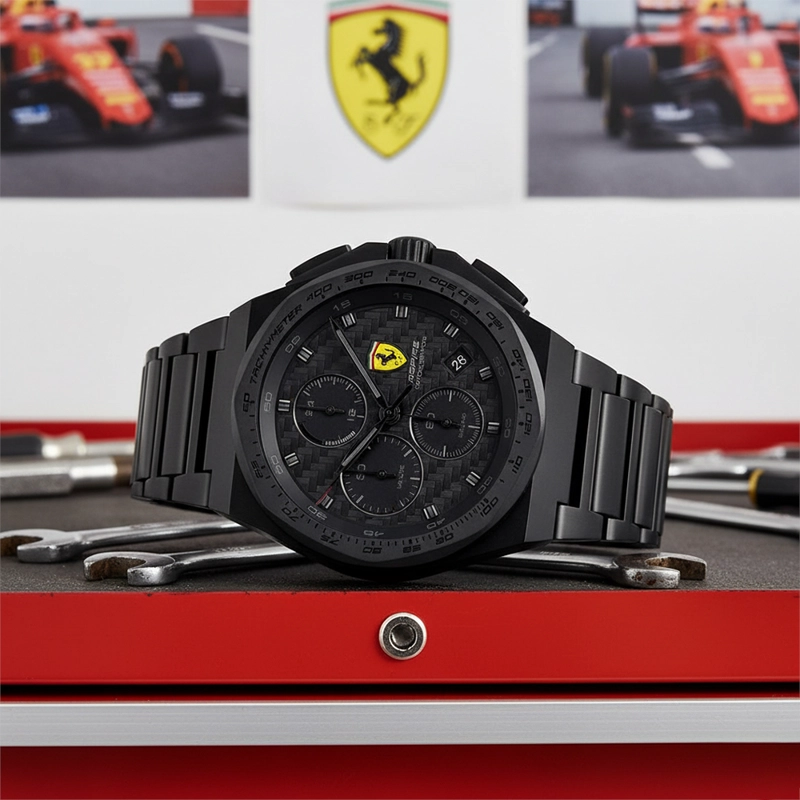 RELOJ FERRARI ASPIRE 0830794 PARA HOMBRE FECHA CRONÓMETRO ACERO INOXIDABLE NEGRO - 3