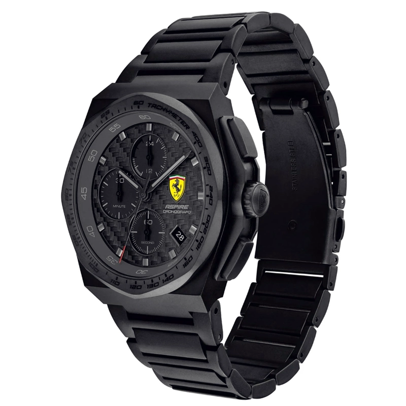 RELOJ FERRARI ASPIRE 0830794 PARA HOMBRE FECHA CRONÓMETRO ACERO INOXIDABLE NEGRO - 4