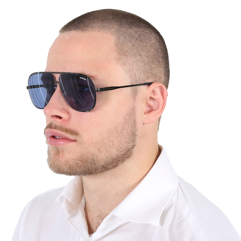 LENTES DE SOL PARA HOMBRE GUESS GF0208-08V GUNMETAL AZUL - 4