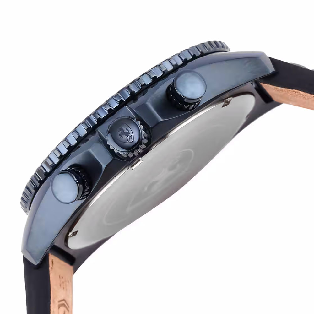 RELOJ HOMBRE ANÁLOGO FERRARI PILOTA EVO 0830774 FECHA CRONÓMETRO ACERO INOXIDABLE Y CORREA DE CUERO AZUL - 5