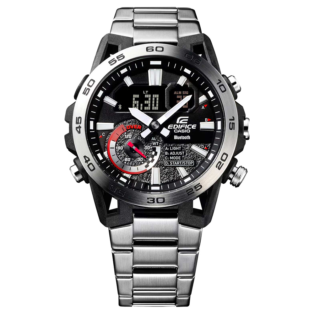 RELOJ HOMBRE CASIO EDIFICE CARBONO ECB-40D-1A BLUETOOTH DIGITAL ANÁLOGO LUZ LED CORREA DE ACERO INXODABLE - 6