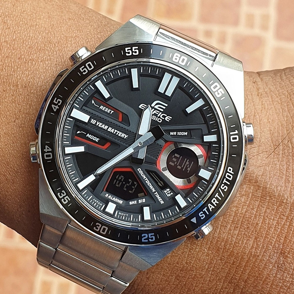 RELOJ HOMBRE CASIO EDIFICE EFV-C110D-1A4V DIGITAL ANALÓGICO ACERO INOXIDABLE DIAL NEGRO - 3