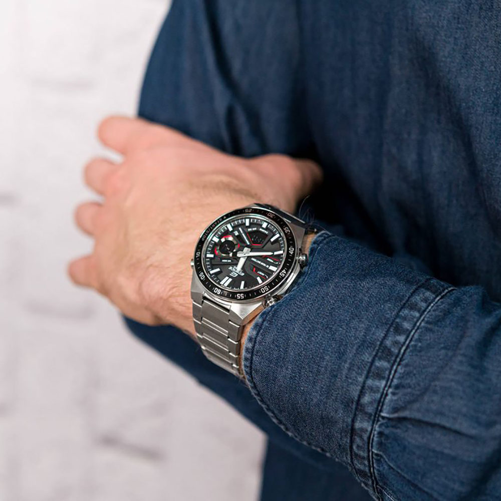 RELOJ HOMBRE CASIO EDIFICE EFV-C110D-1A4V DIGITAL ANALÓGICO ACERO INOXIDABLE DIAL NEGRO - 6