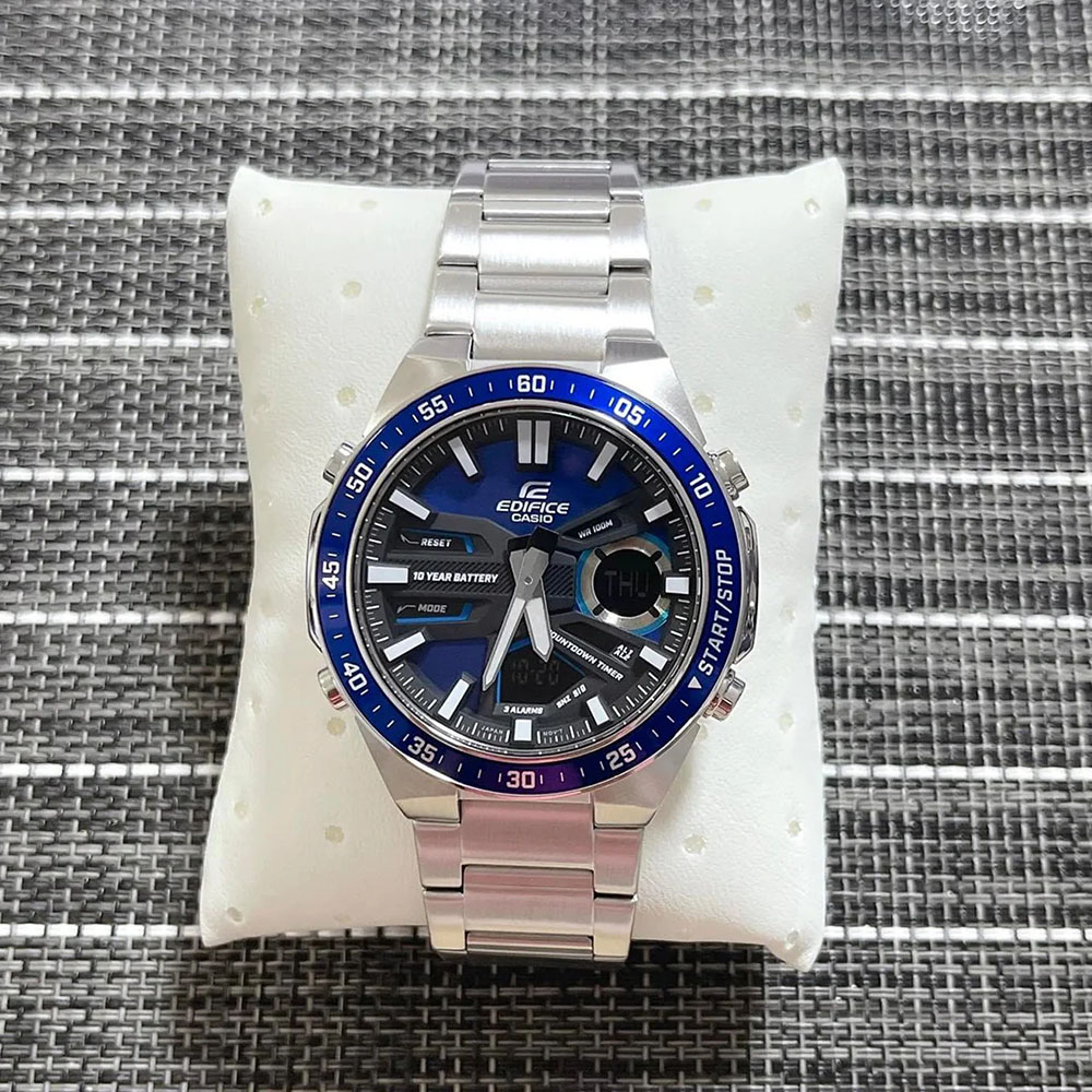 RELOJ HOMBRE CASIO EDIFICE EFV-C110D-2AV DIGITAL ANALÓGICO ACERO INOXIDABLE DIAL AZUL - 6