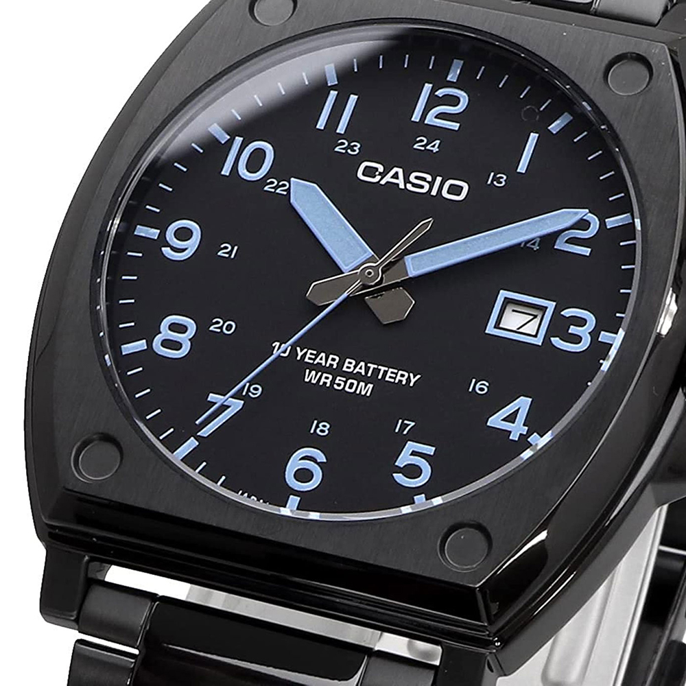 RELOJ HOMBRE CASIO MTP-E715D-1AV ANÁLOGO FECHA ACERO INOXIDABLE NEGRO - 2