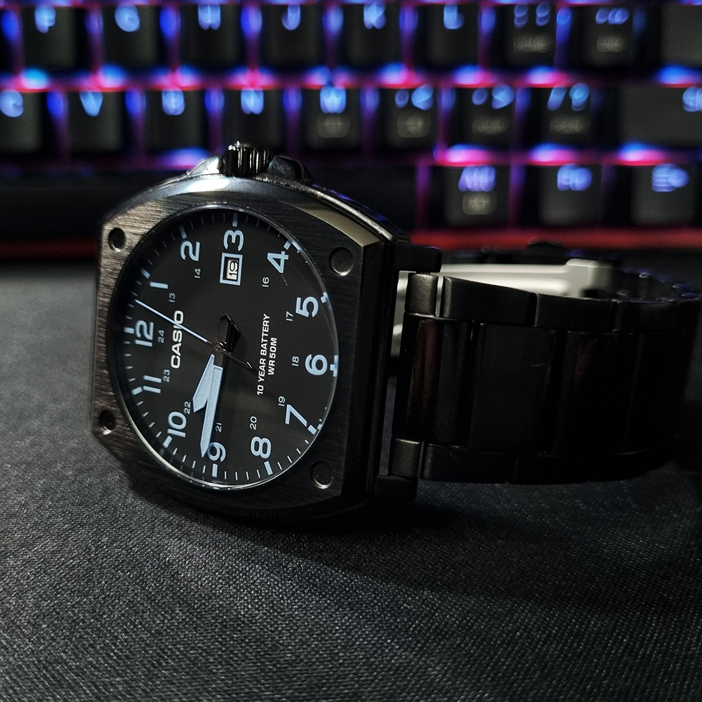 RELOJ HOMBRE CASIO MTP-E715D-1AV ANÁLOGO FECHA ACERO INOXIDABLE NEGRO - 3