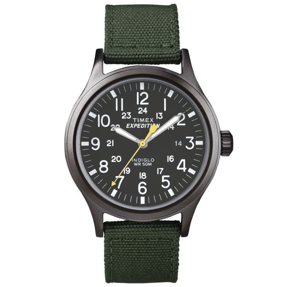 RELOJ TIMEX EXPEDITION SCOUT T49961 FECHA LUZ INDIGLO CORREA DE NYLON VERDE DIAL GRIS OSCURO - 1