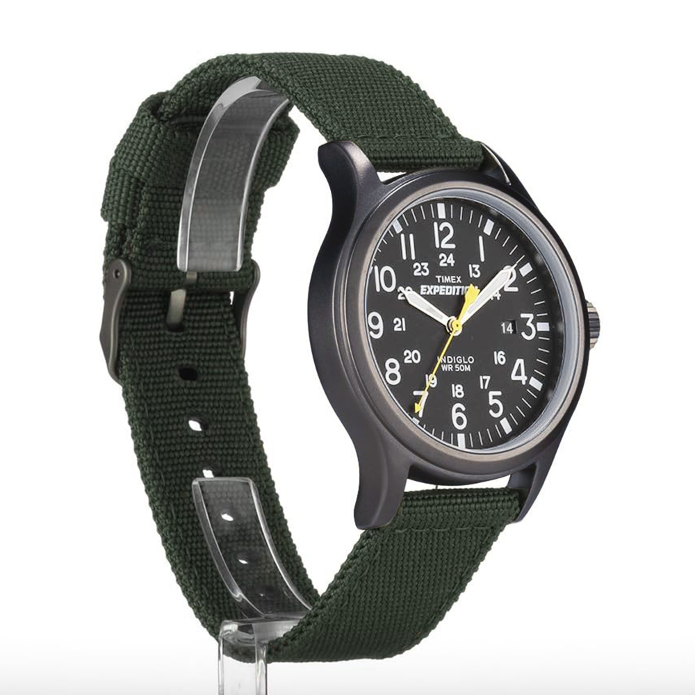 RELOJ TIMEX EXPEDITION SCOUT T49961 FECHA LUZ INDIGLO CORREA DE NYLON VERDE DIAL GRIS OSCURO - 4