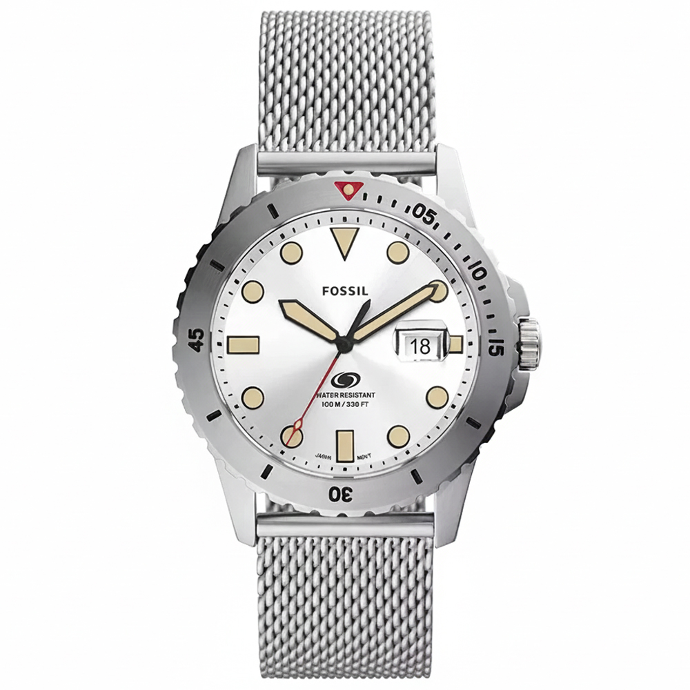 RELOJ FOSSIL BLUE FS5948 FECHA ACERO INOXIDABLE DIAL PLATEADO - 1