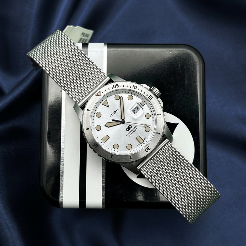 RELOJ FOSSIL BLUE FS5948 FECHA ACERO INOXIDABLE DIAL PLATEADO - 2