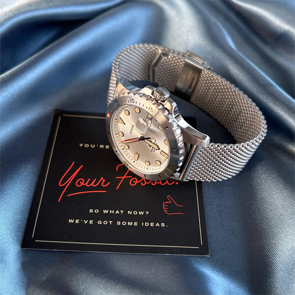 RELOJ FOSSIL BLUE FS5948 FECHA ACERO INOXIDABLE DIAL PLATEADO - 6