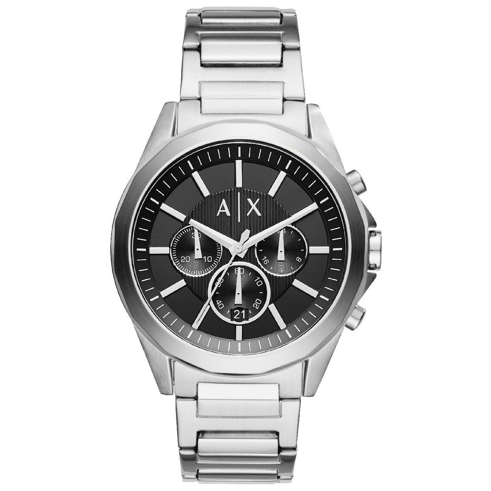 RELOJ ARMANI EXCHANGE DREXLER AX2600 CRONÓMETRO ACERO INOXIDABLE DIAL NEGRO - 1