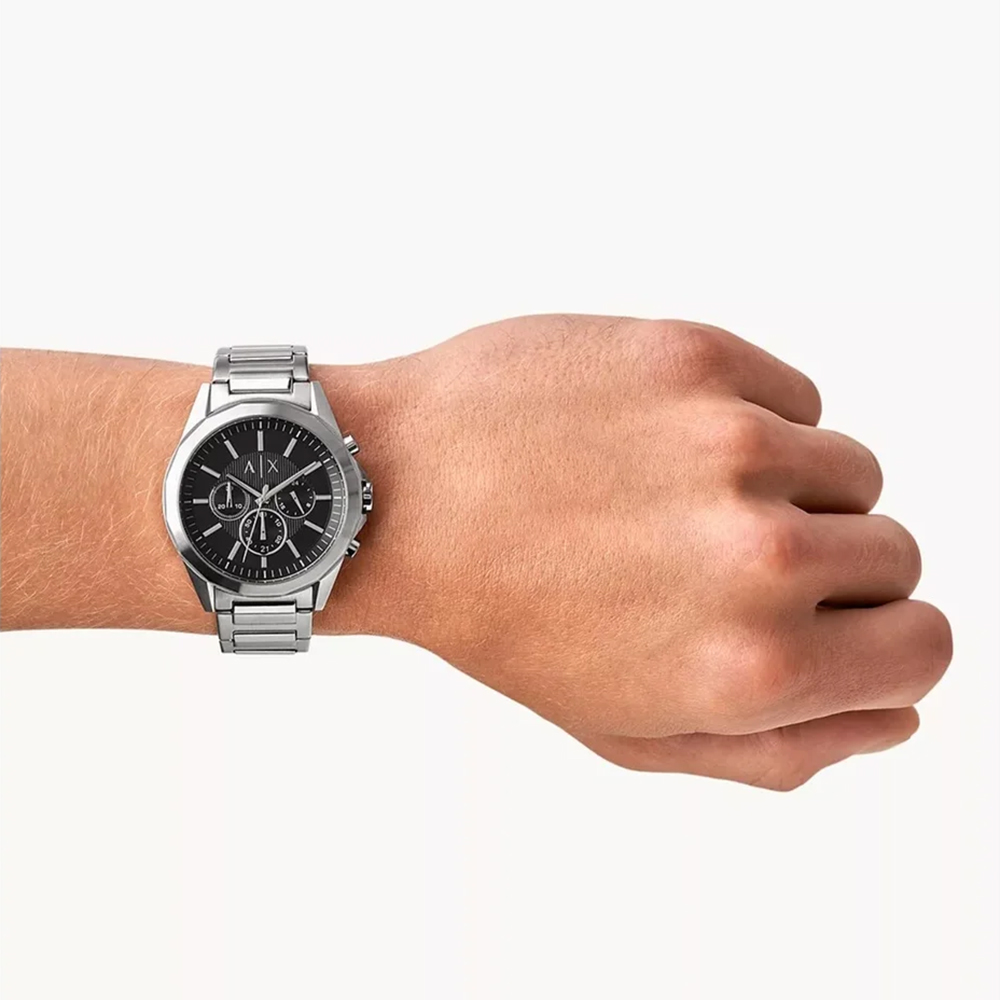 RELOJ ARMANI EXCHANGE DREXLER AX2600 CRONÓMETRO ACERO INOXIDABLE DIAL NEGRO - 5