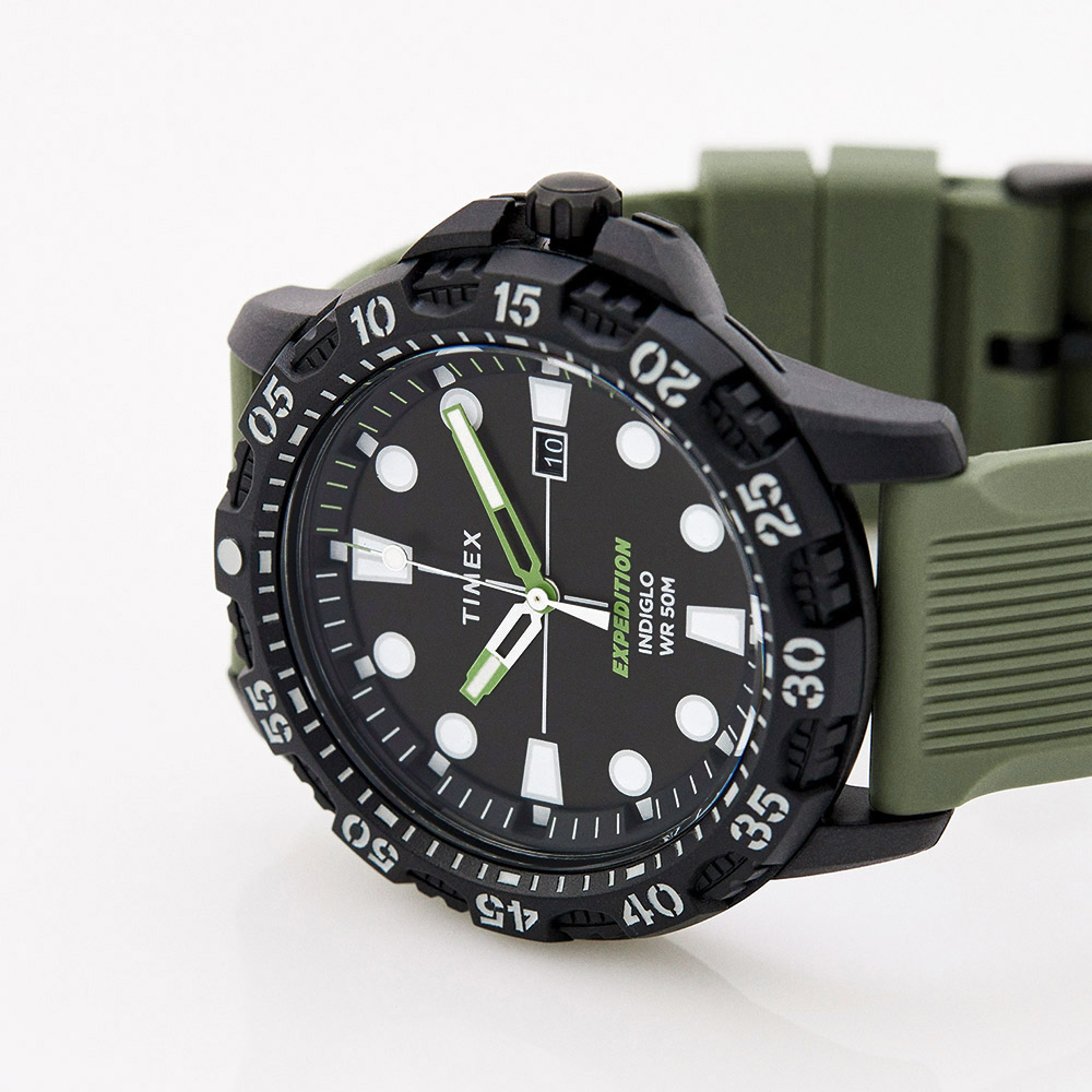 RELOJ TIMEX EXPEDITION GALLATIN TW4B25400 LUZ INDIGLO FECHA CORREA DE SILICONA VERDE - 2