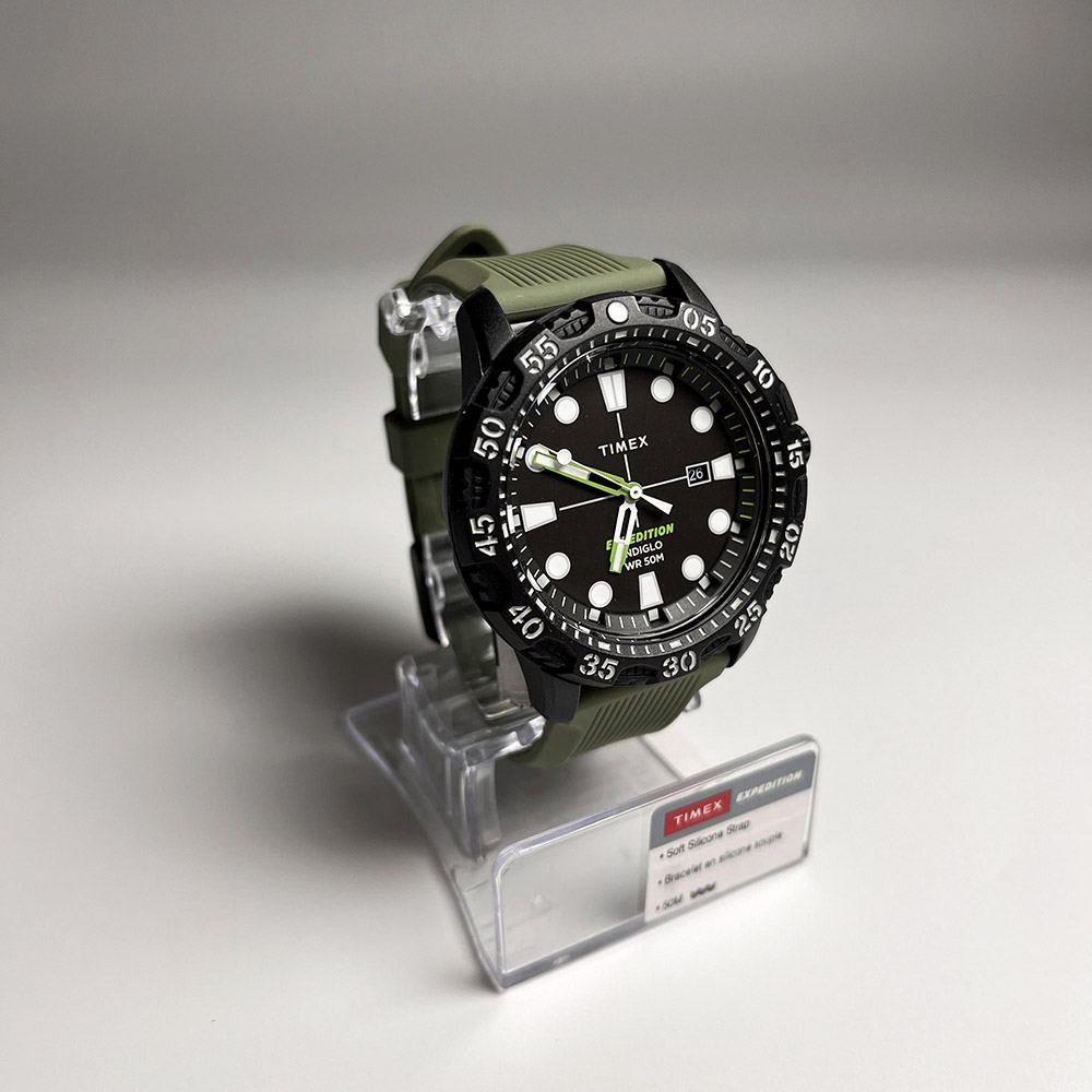 RELOJ TIMEX EXPEDITION GALLATIN TW4B25400 LUZ INDIGLO FECHA CORREA DE SILICONA VERDE - 4