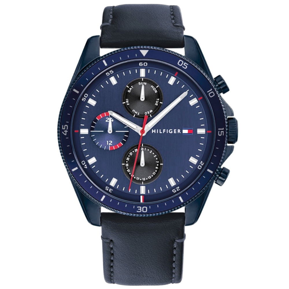RELOJ TOMMY HILFIGER PARKER 1791839 MULTIFUNCIONAL ACERO INOXIDABLE CORREA DE CUERO AZUL - 1