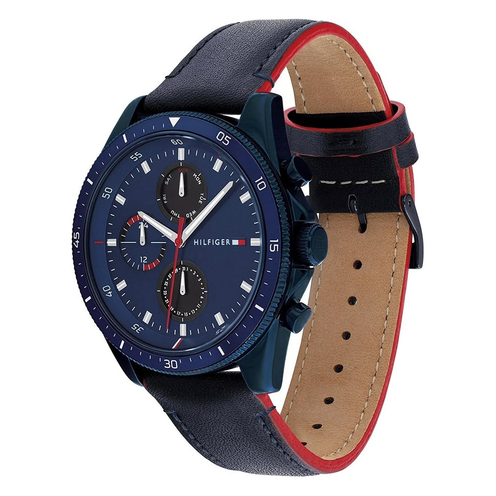 RELOJ TOMMY HILFIGER PARKER 1791839 MULTIFUNCIONAL ACERO INOXIDABLE CORREA DE CUERO AZUL - 2