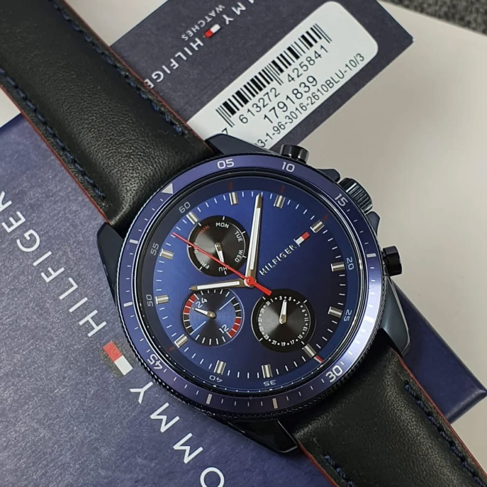 RELOJ TOMMY HILFIGER PARKER 1791839 MULTIFUNCIONAL ACERO INOXIDABLE CORREA DE CUERO AZUL - 3
