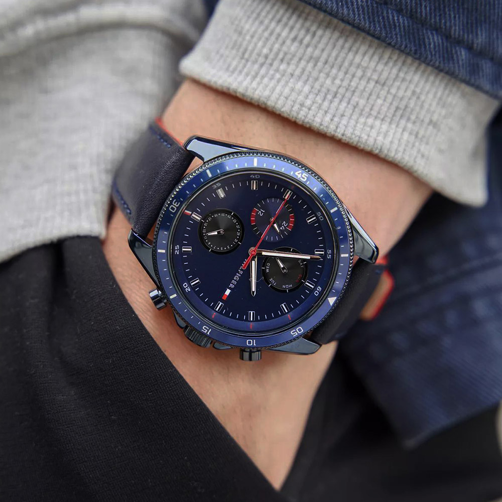 RELOJ TOMMY HILFIGER PARKER 1791839 MULTIFUNCIONAL ACERO INOXIDABLE CORREA DE CUERO AZUL - 4