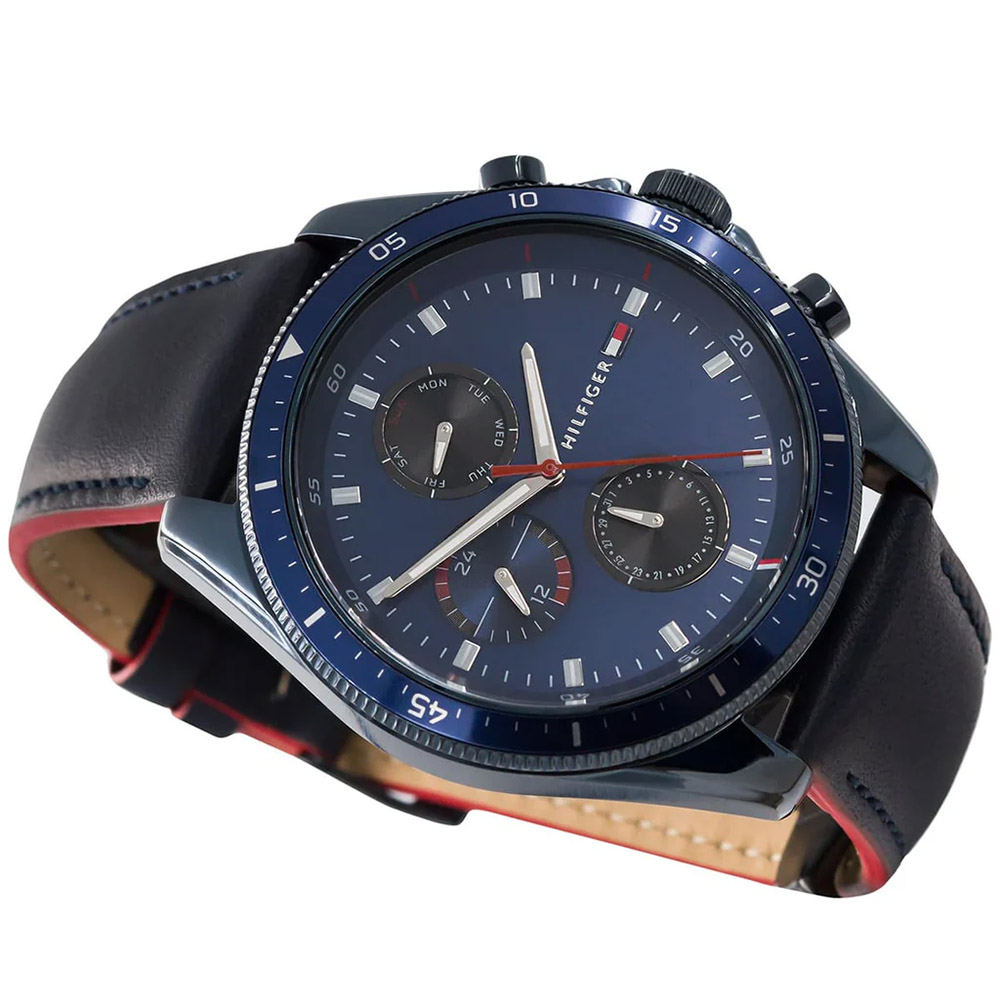RELOJ TOMMY HILFIGER PARKER 1791839 MULTIFUNCIONAL ACERO INOXIDABLE CORREA DE CUERO AZUL - 6