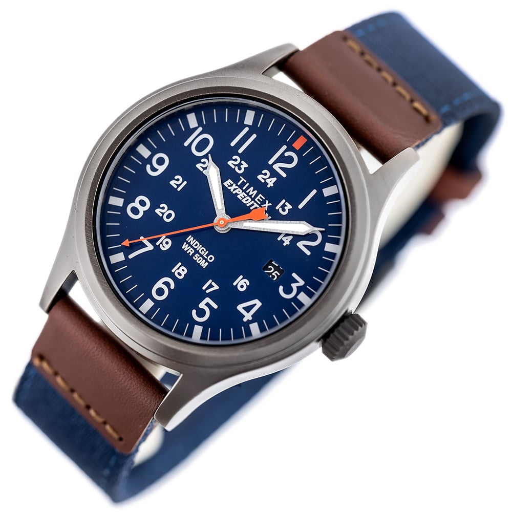 RELOJ TIMEX EXPEDITION SCOUT TW4B14100 LUZ INDIGLO FECHA CORREA DE NYLON Y DIAL AZUL - 3
