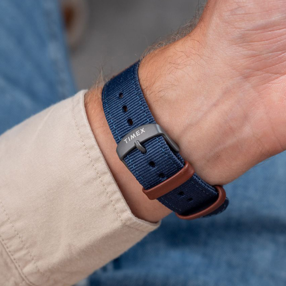 RELOJ TIMEX EXPEDITION SCOUT TW4B14100 LUZ INDIGLO FECHA CORREA DE NYLON Y DIAL AZUL - 7