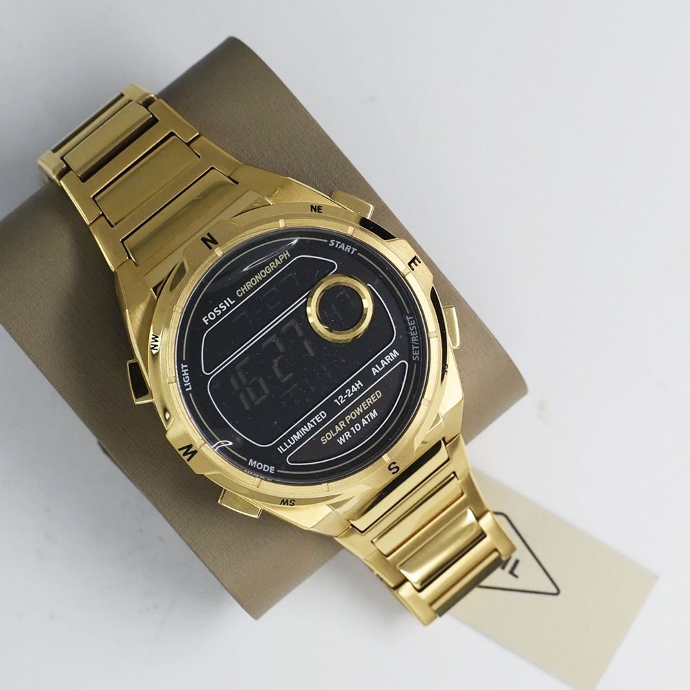 RELOJ FOSSIL EVERETT FS5862 SOLAR DIGITAL ACERO INOXIDABLE DORADO - 2