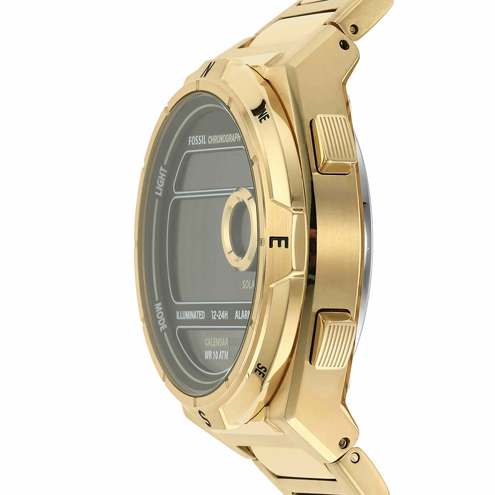 RELOJ FOSSIL EVERETT FS5862 SOLAR DIGITAL ACERO INOXIDABLE DORADO - 3